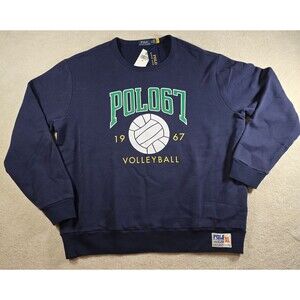 Polo Ralph Lauren Fleece Graphic Sweatshirt, Navy, XL Volleyball